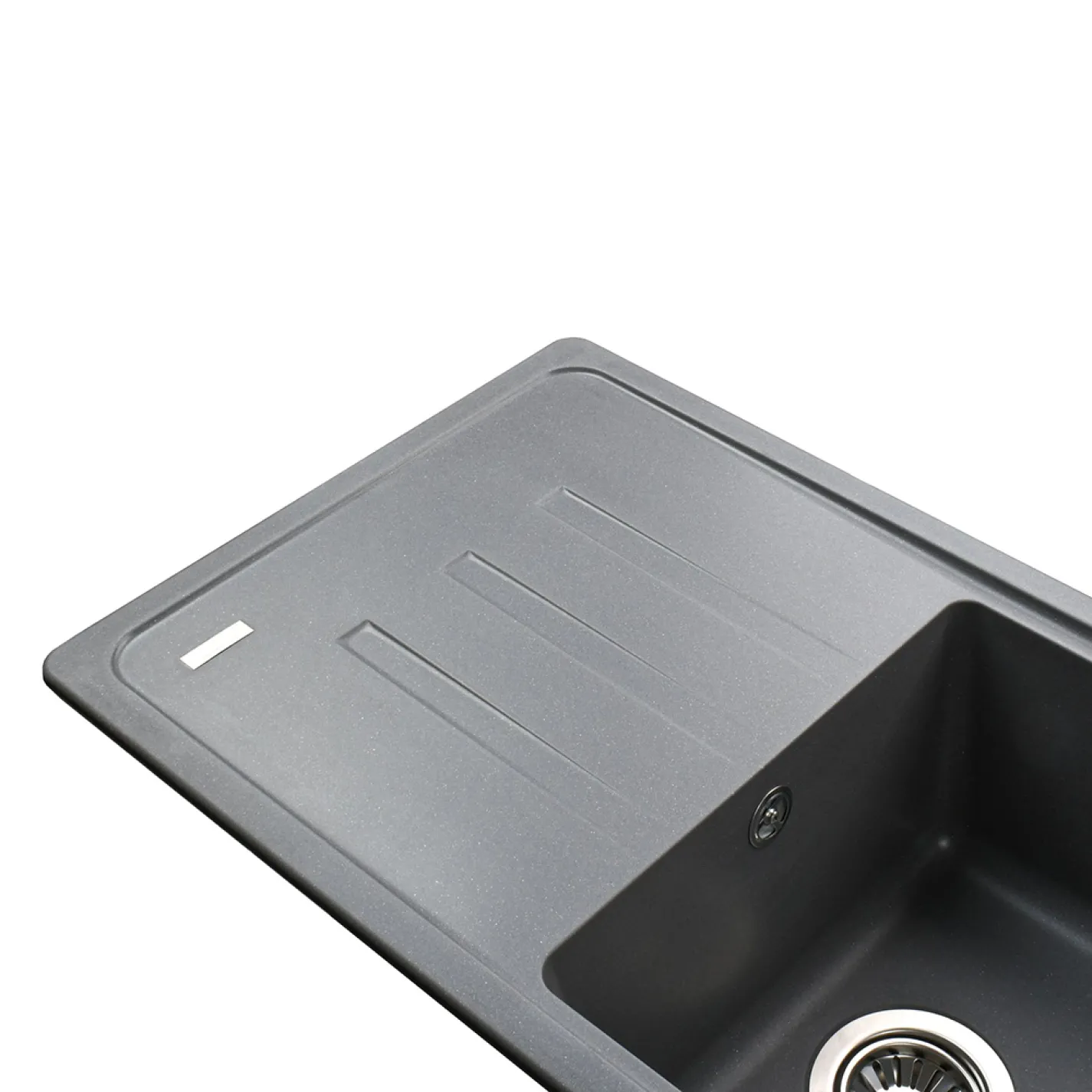Гранітна мийка Globus Lux LUGANO 780х435-А0003, сірий металік - Фото 1
